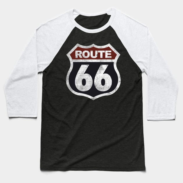 Historic Route 66 Vintage Baseball T-Shirt by TextTees